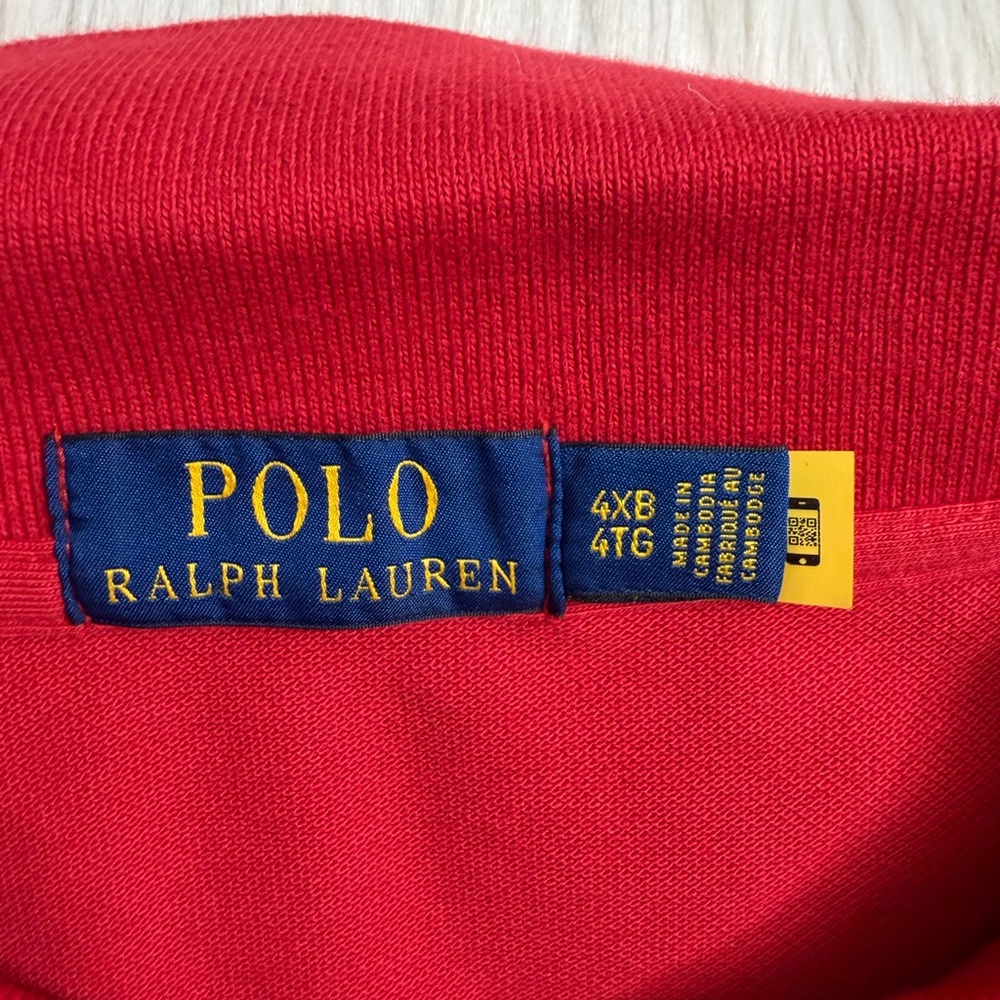 Polo by Ralph Lauren Men's Red Polo Shirt 4XLT - Picture 3 of 4